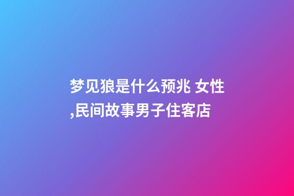 梦见狼是什么预兆 女性,民间故事男子住客店-第1张-观点-玄机派